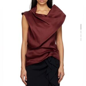 Khaite Luola Top in Oxblood